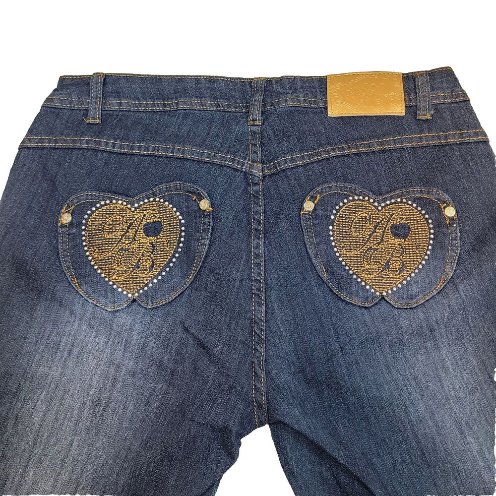 Vintage Apple Bottom Stretch Jeans Low Rise 31x31.5 (9/10) Blue Y2k Rock Punk